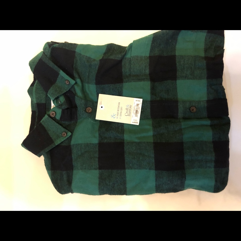 NWT Croft & Barrow Green And Black Flannel